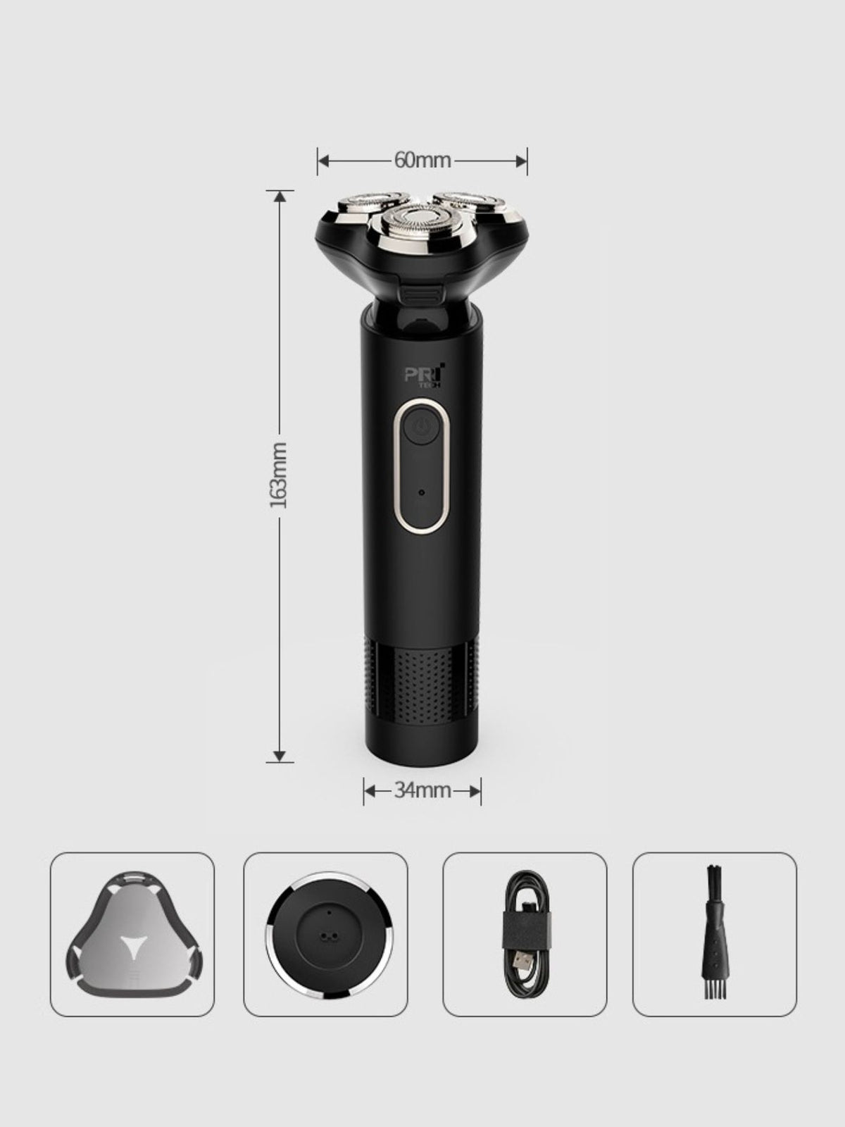 Rotary electric shaver full view