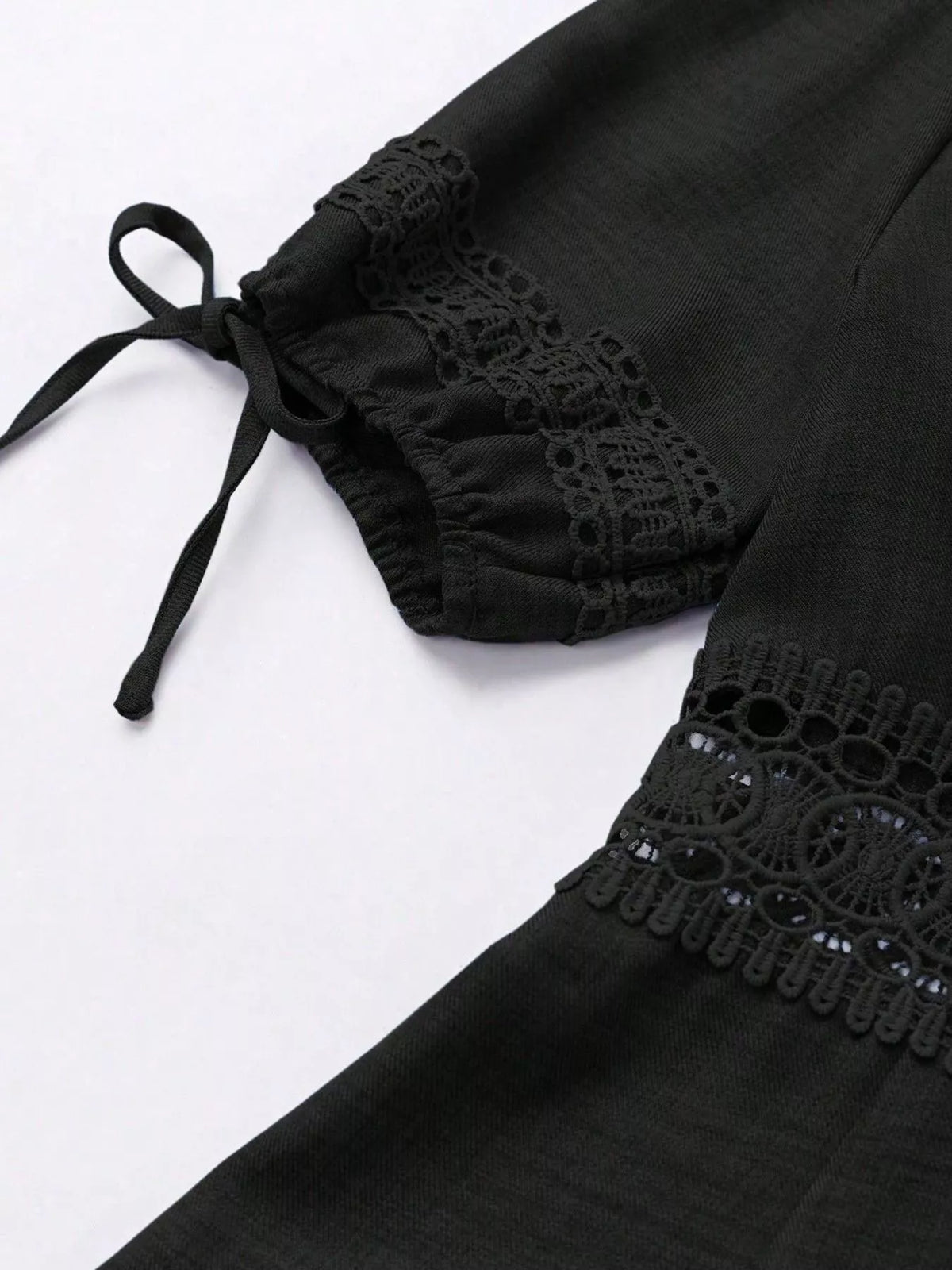 Lace detail dress bodice and shoulder view