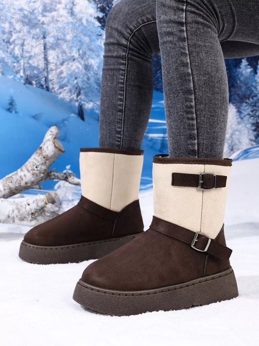 Round Toe Platform Boots - Fashorio