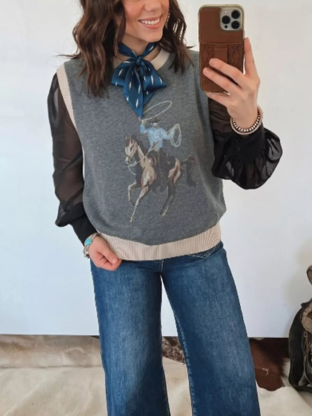 Sleeveless western vest side view