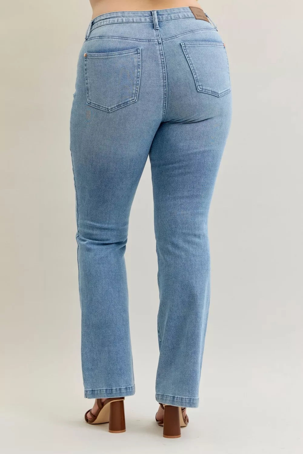 Judy Blue bootcut jeans leg view