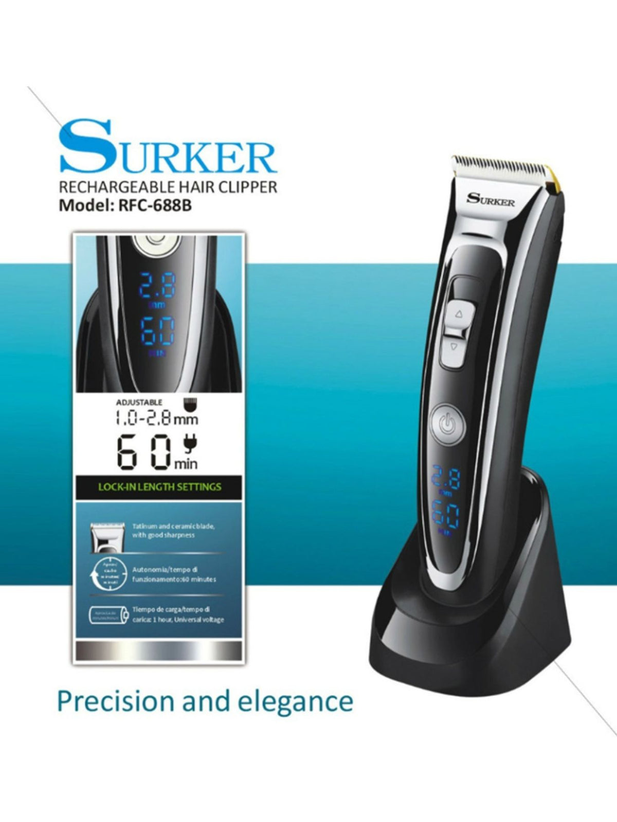 Hair clipper cutting blades close up
