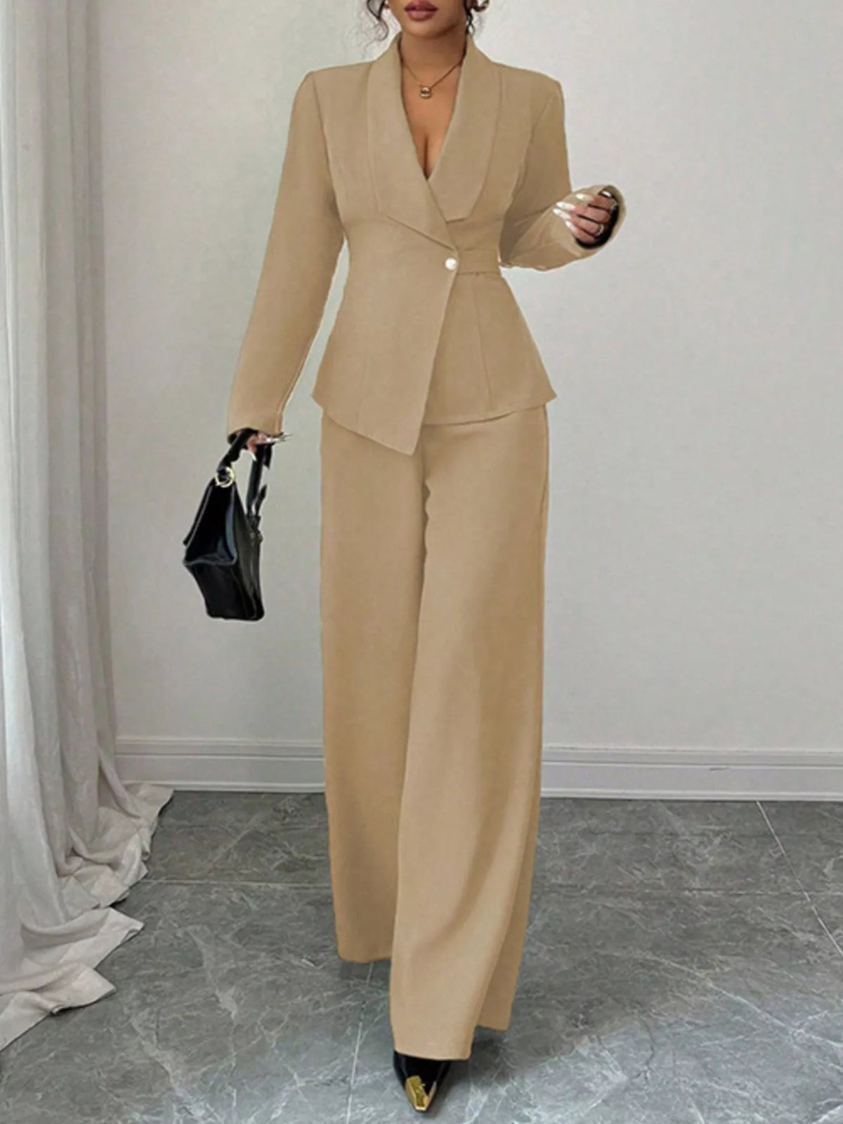 One Button Blazer and Pants Set, view 24