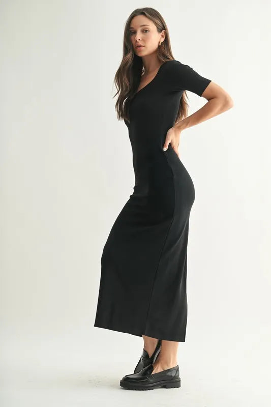 Mono B Laguna Soft Drape Maxi Dress back view