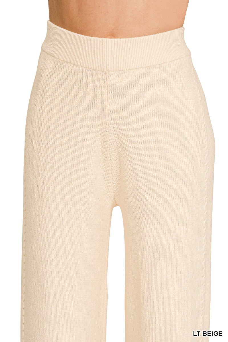 Sweater pants front seam detail