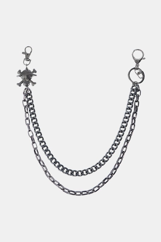 Treasure Point Shape Double Layer Alloy Belt Black One Size - Fashorio