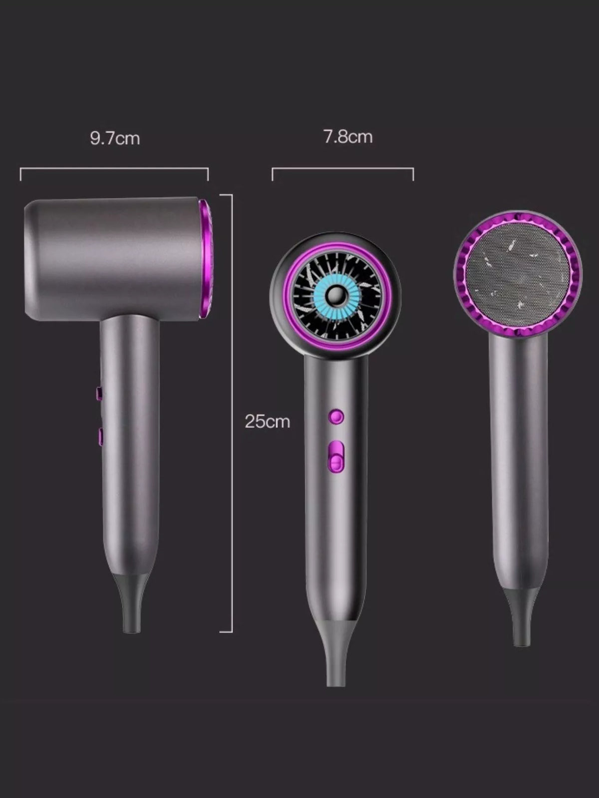 Hair dryer in black finish