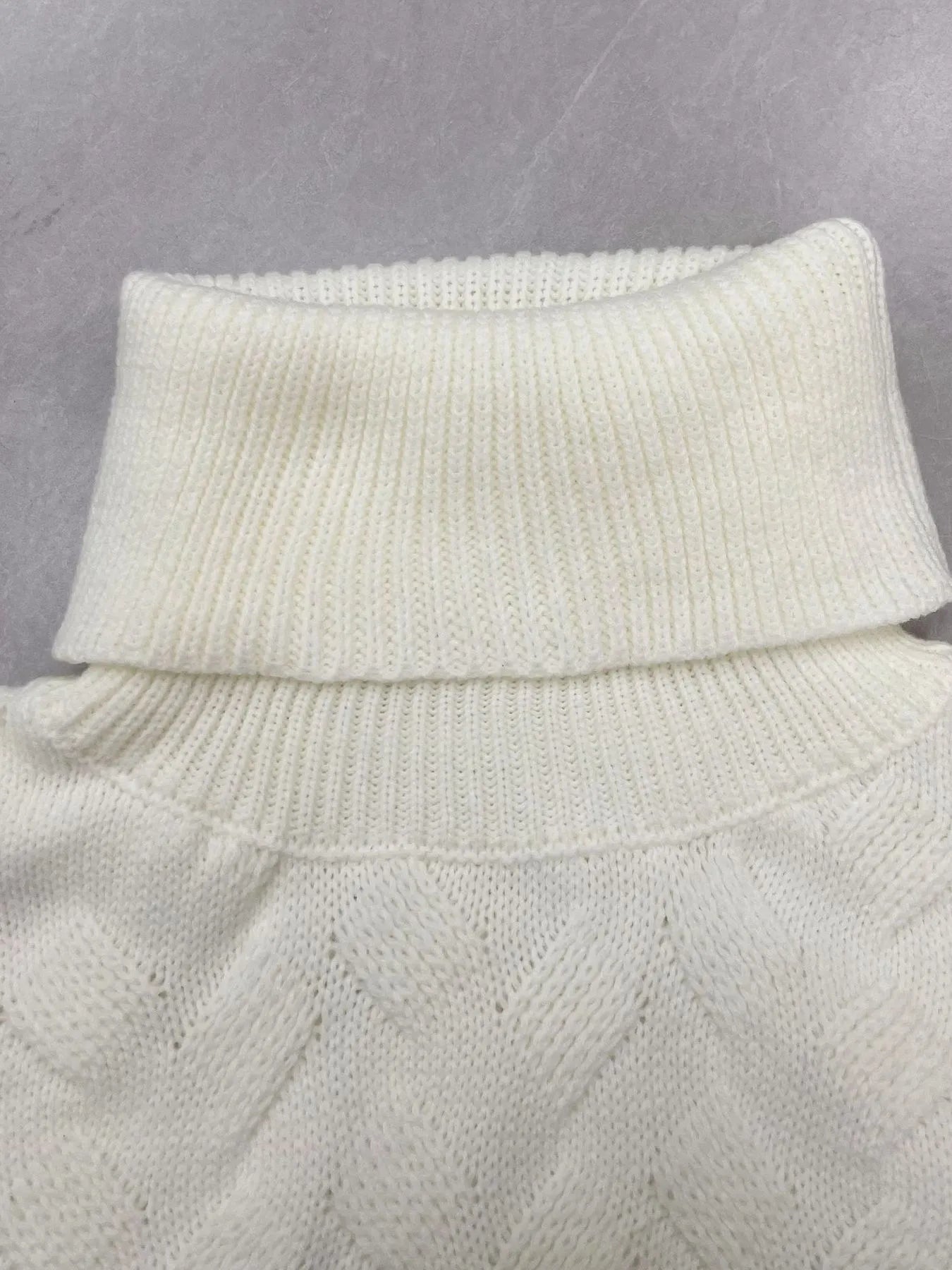 Ribbed Hem Turtleneck Long Sleeve Sweater - Fashorio