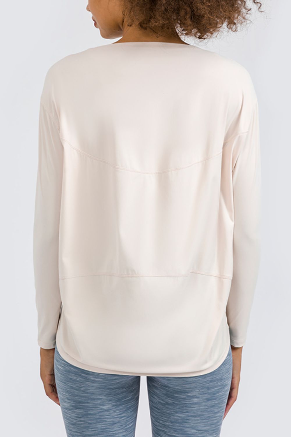 Loose fit active pullover top full length view