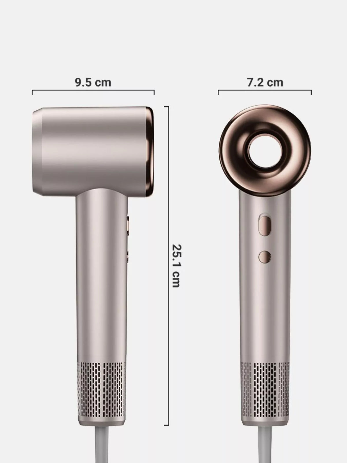 Hair dryer side profile
