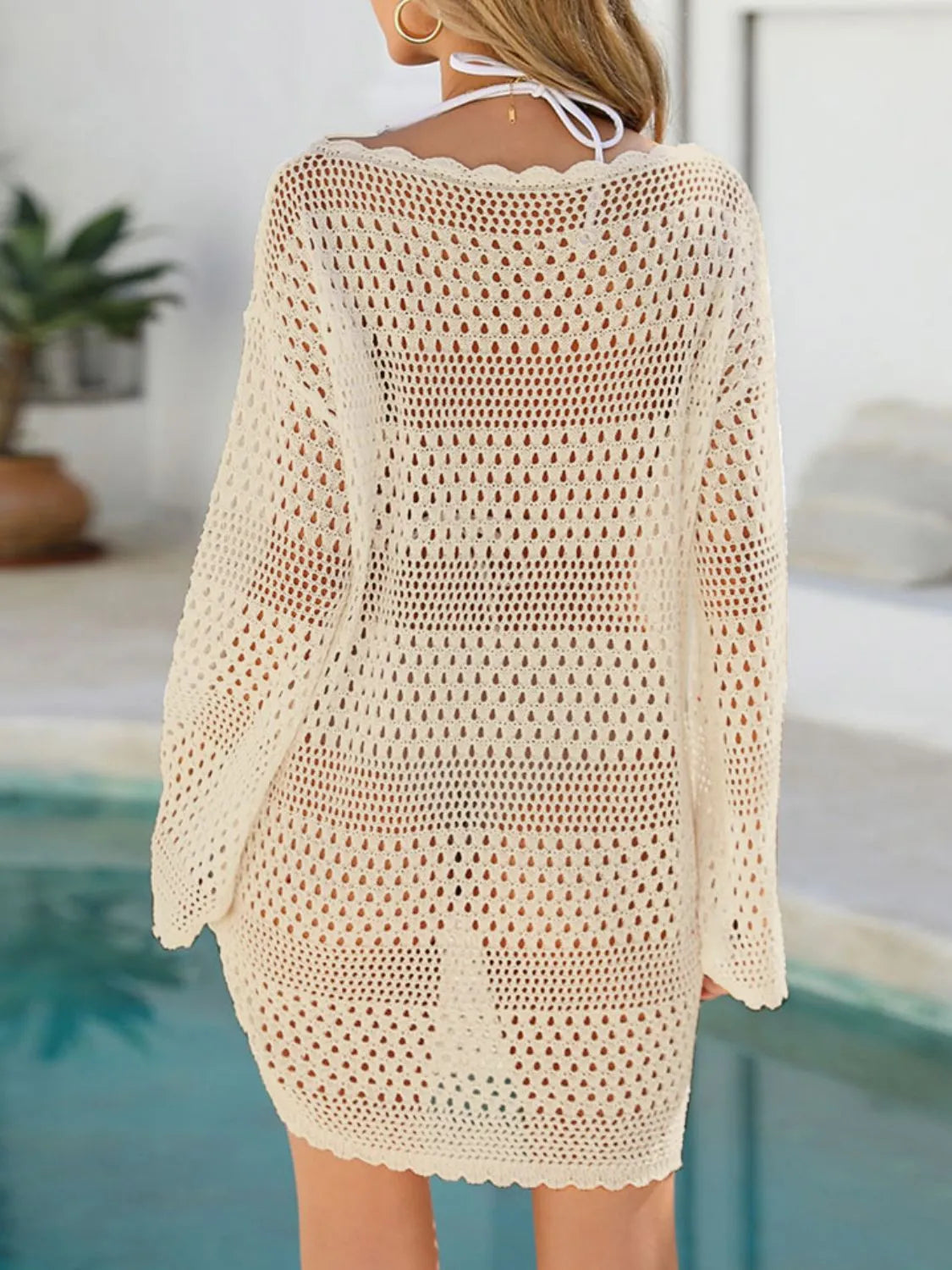 Round Neck Openwork Cover-Up - Fashorio