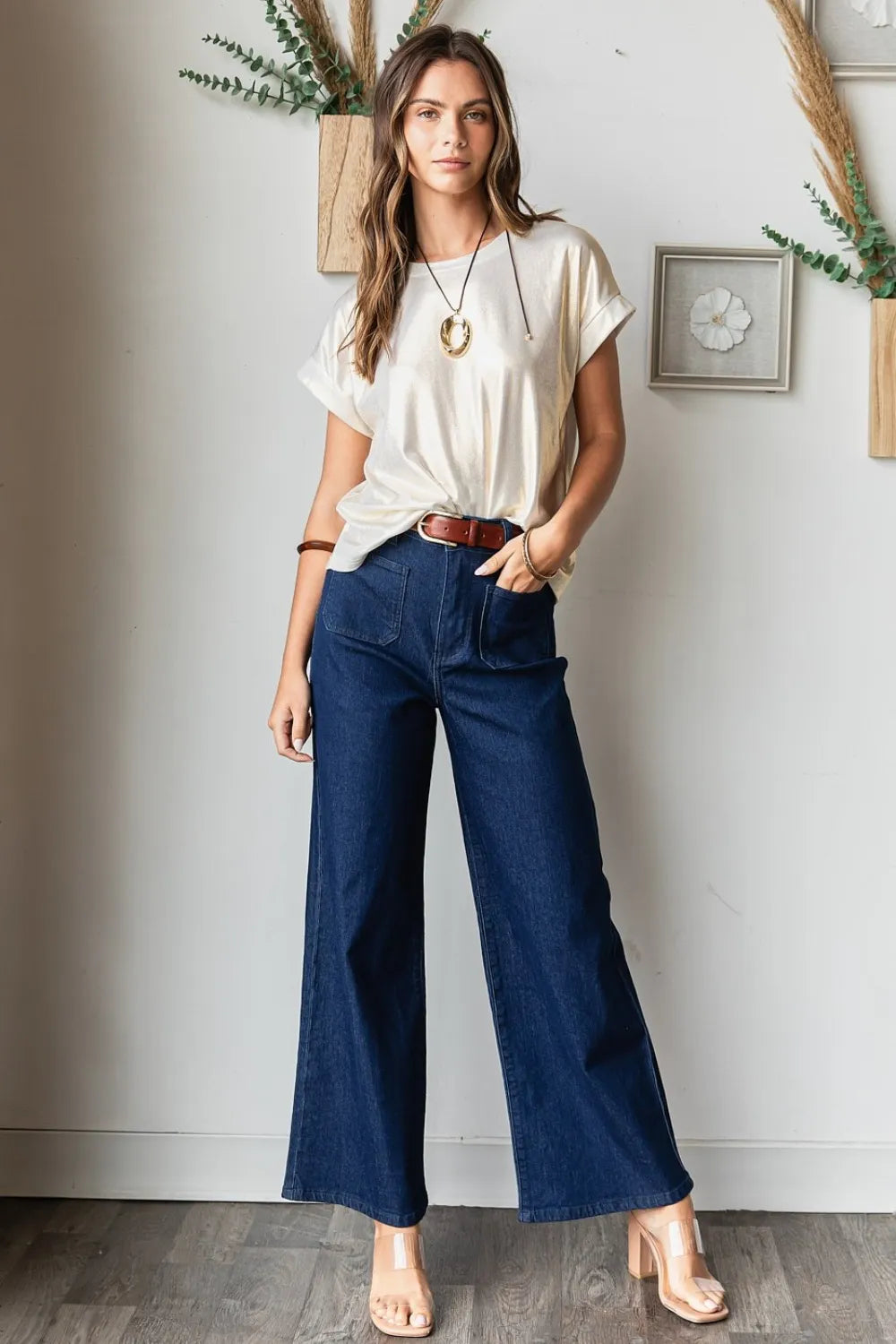 Mittoshop High Waist Wide Leg Jeans - Fashorio