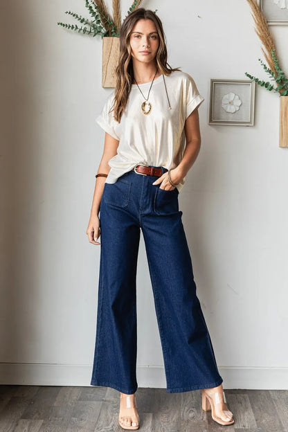 Mittoshop High Waist Wide Leg Jeans - Fashorio