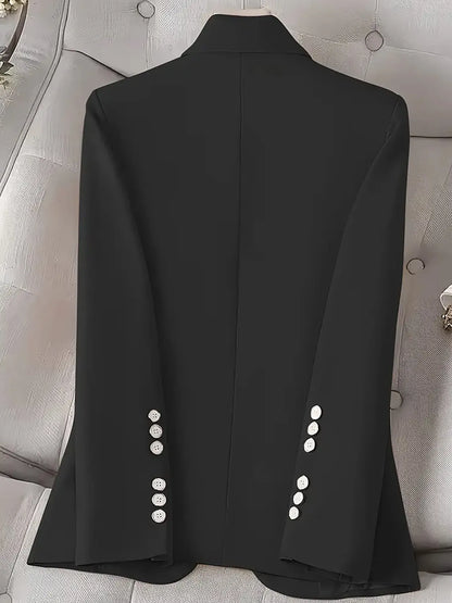 Single-Button Long Sleeve Blazer - Fashorio