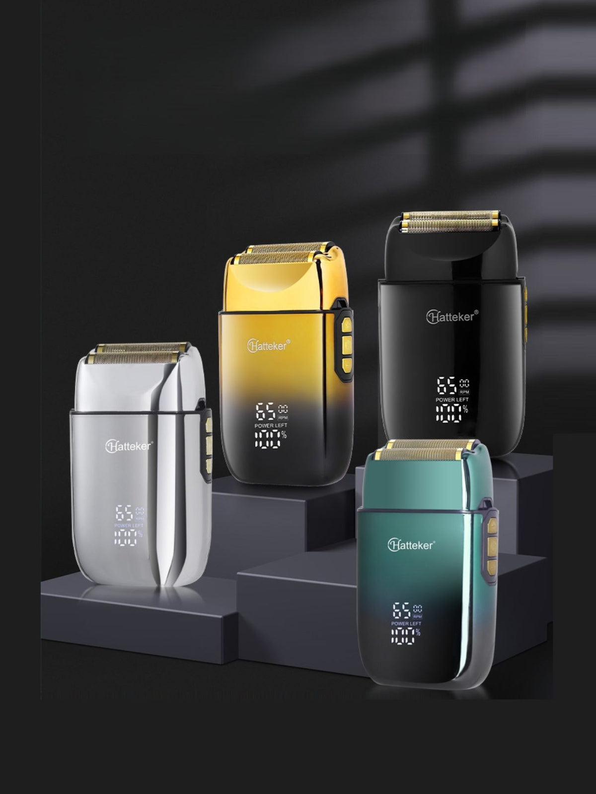 Electric shaver with LED display front view