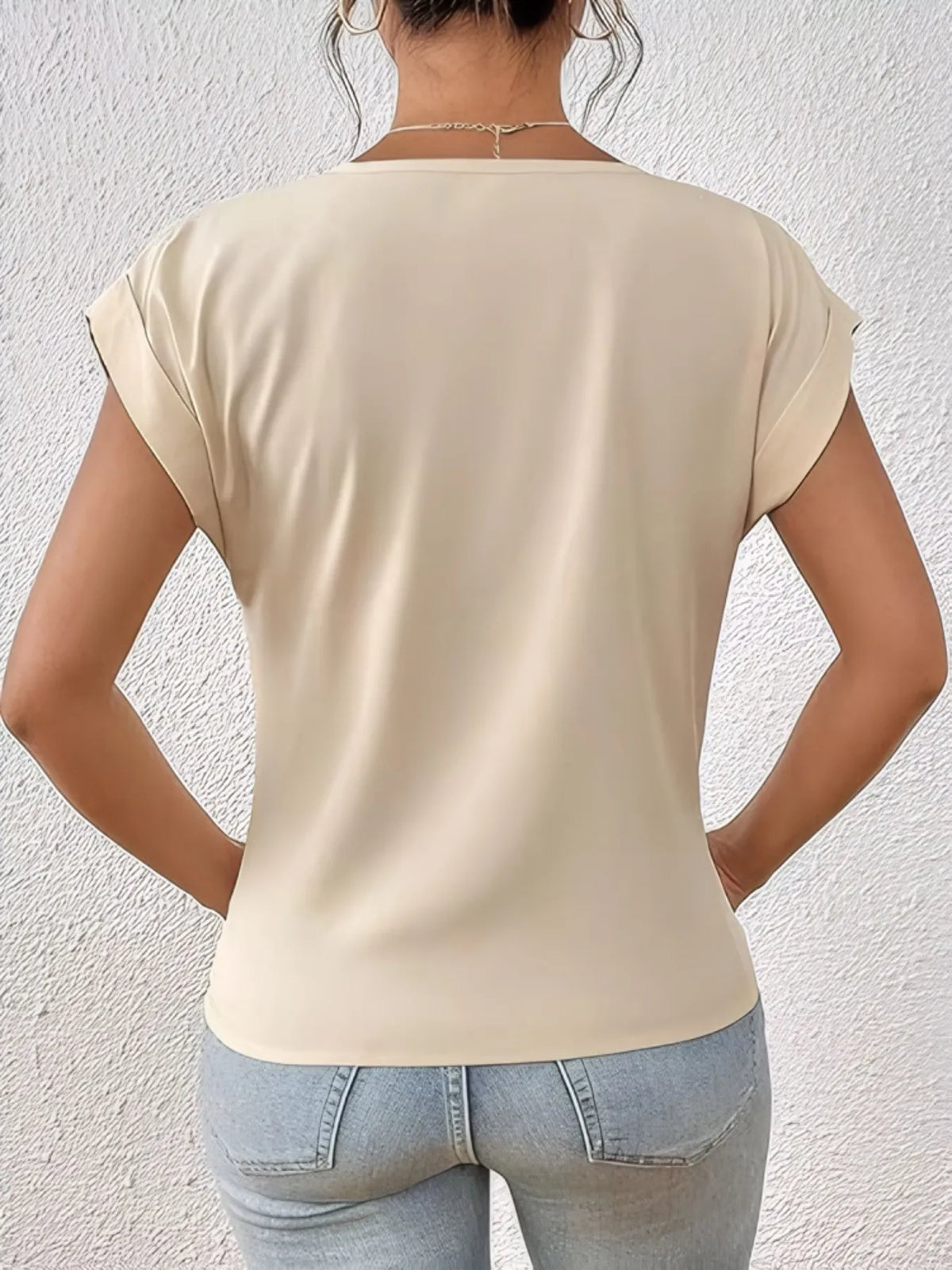 V neck twist front top styling look
