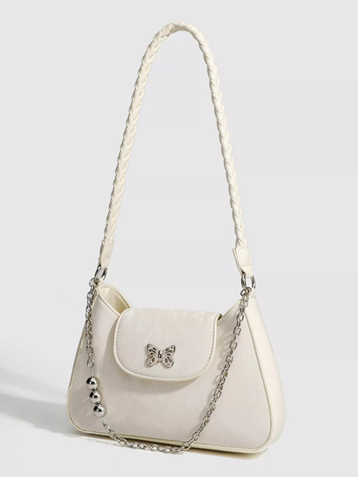 Butterfly chain bag in white
