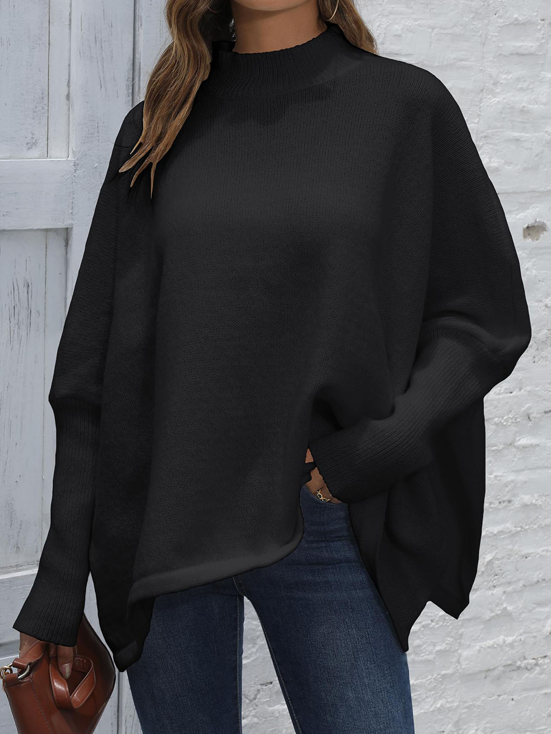 Loose Hem Plain Sweater - Fashorio