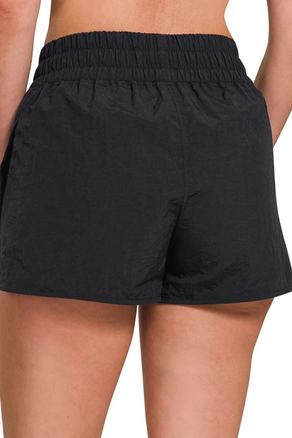 Zenana Windbreaker Smocked Waistband Running Shorts - Fashorio