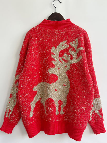 Christmas Element Round Neck Sweater - Fashorio