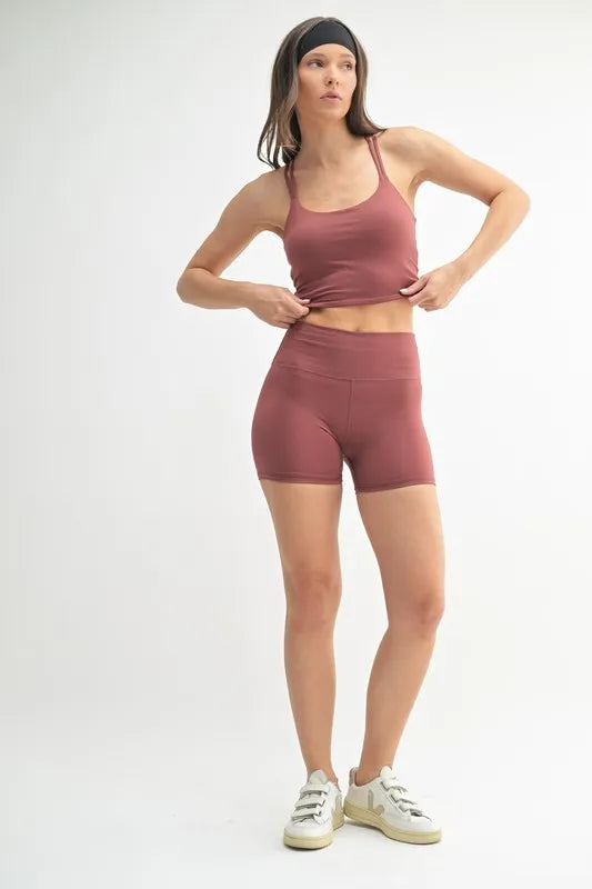 MONO B Venice Cloud Light Contour Biker Shorts - Fashorio