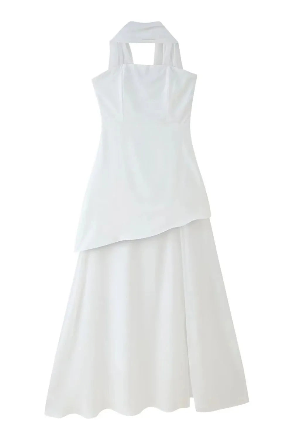 Layered tube maxi dress side view