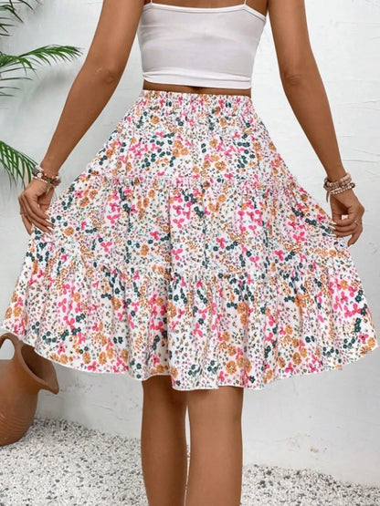 Floral Print Midi Skirt - Fashorio