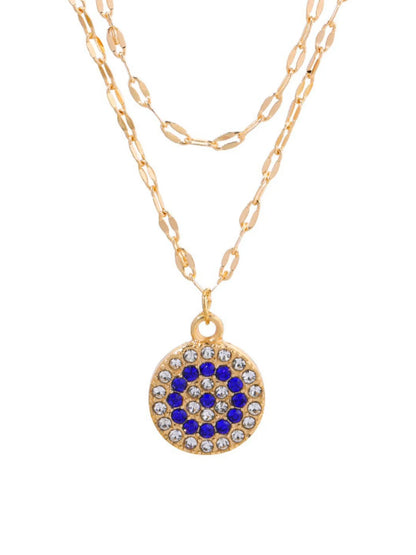 18K Gold-Plated Inlaid Zircon Layered Necklace - Fashorio