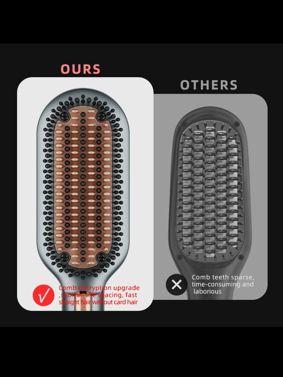 Comb straightening long hair