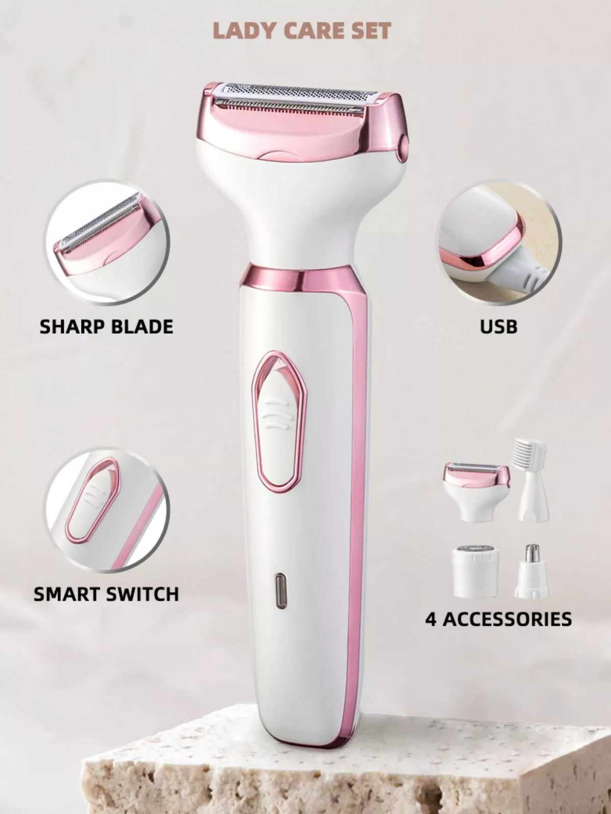Epilator attachments close up