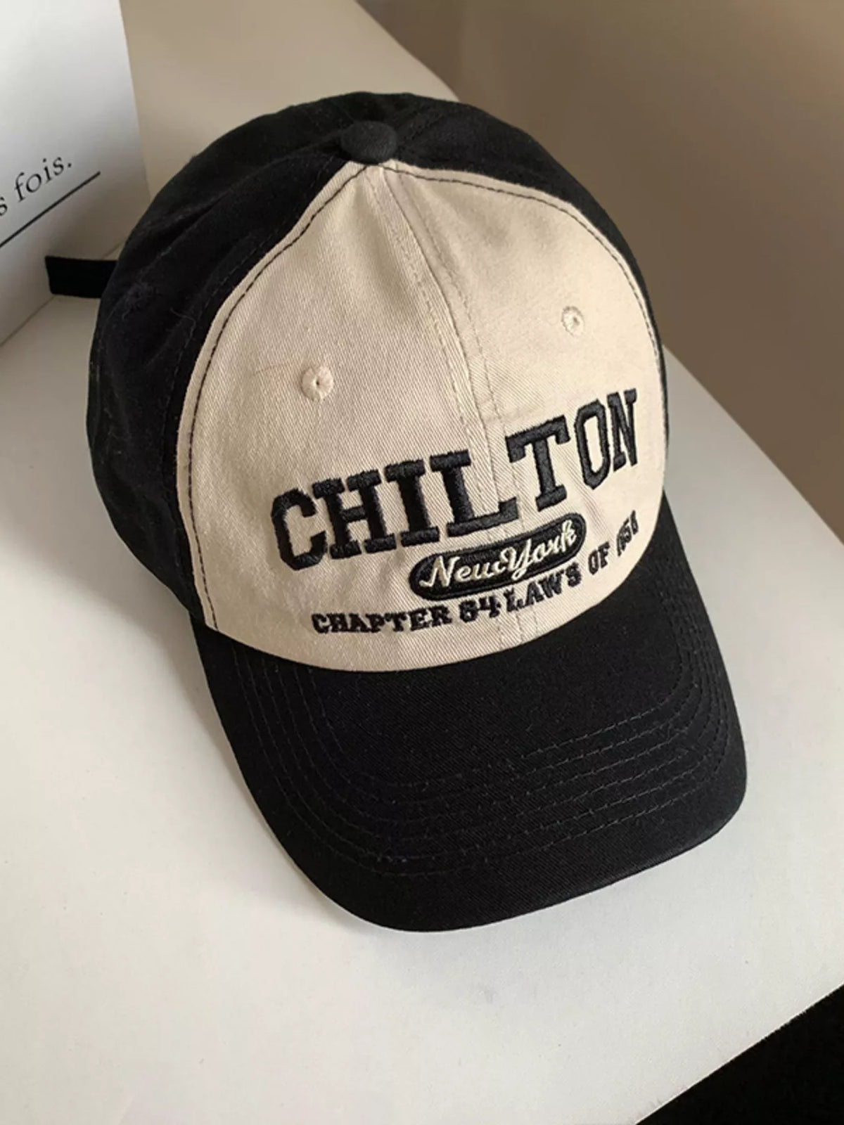 Back view of the cotton baseball cap showing the closure