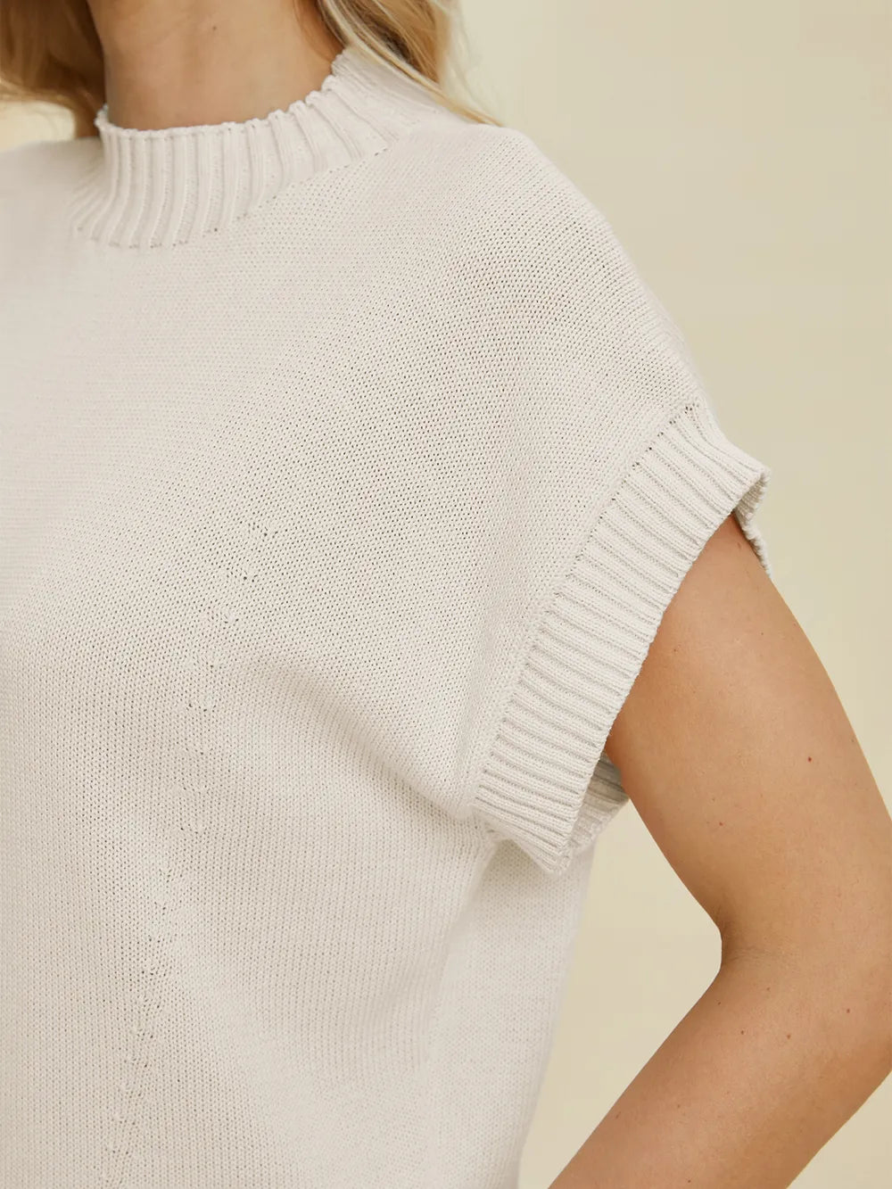 Double Take Mock Neck Short Sleeve Sweater, view 35