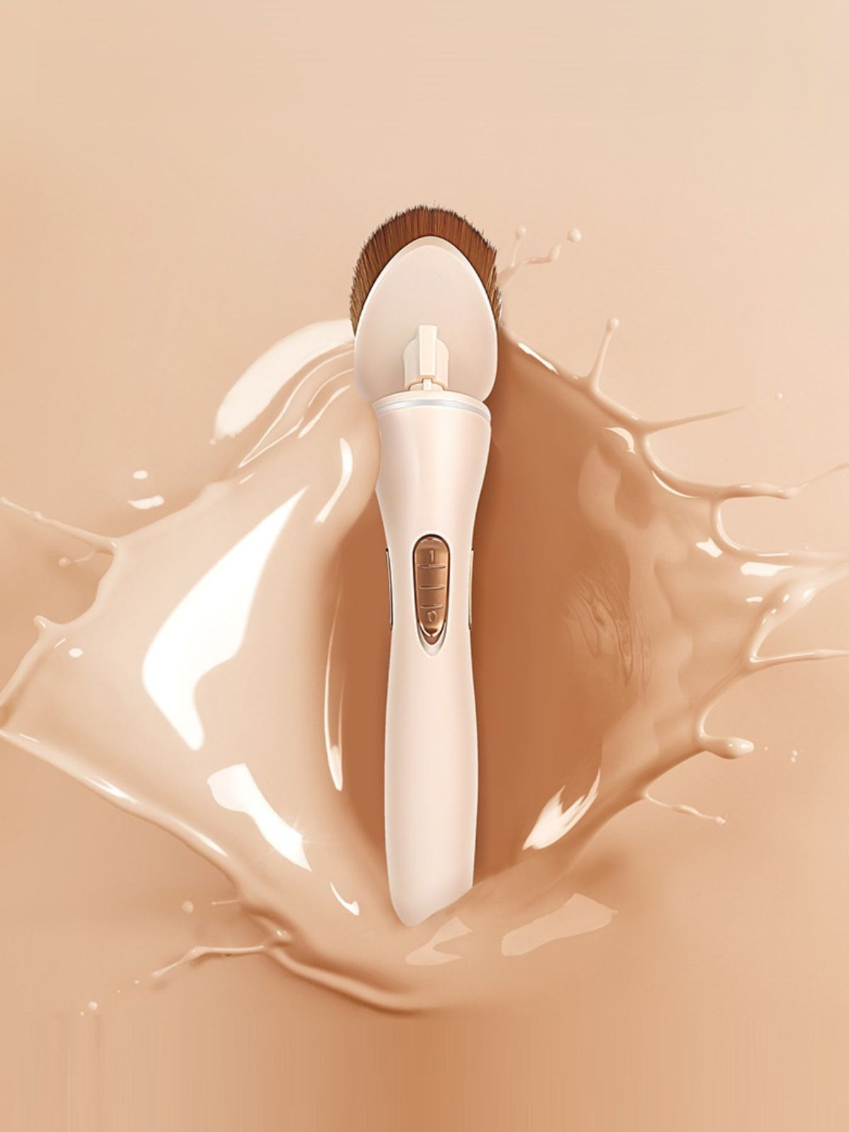 Electric makeup brush applying makeup