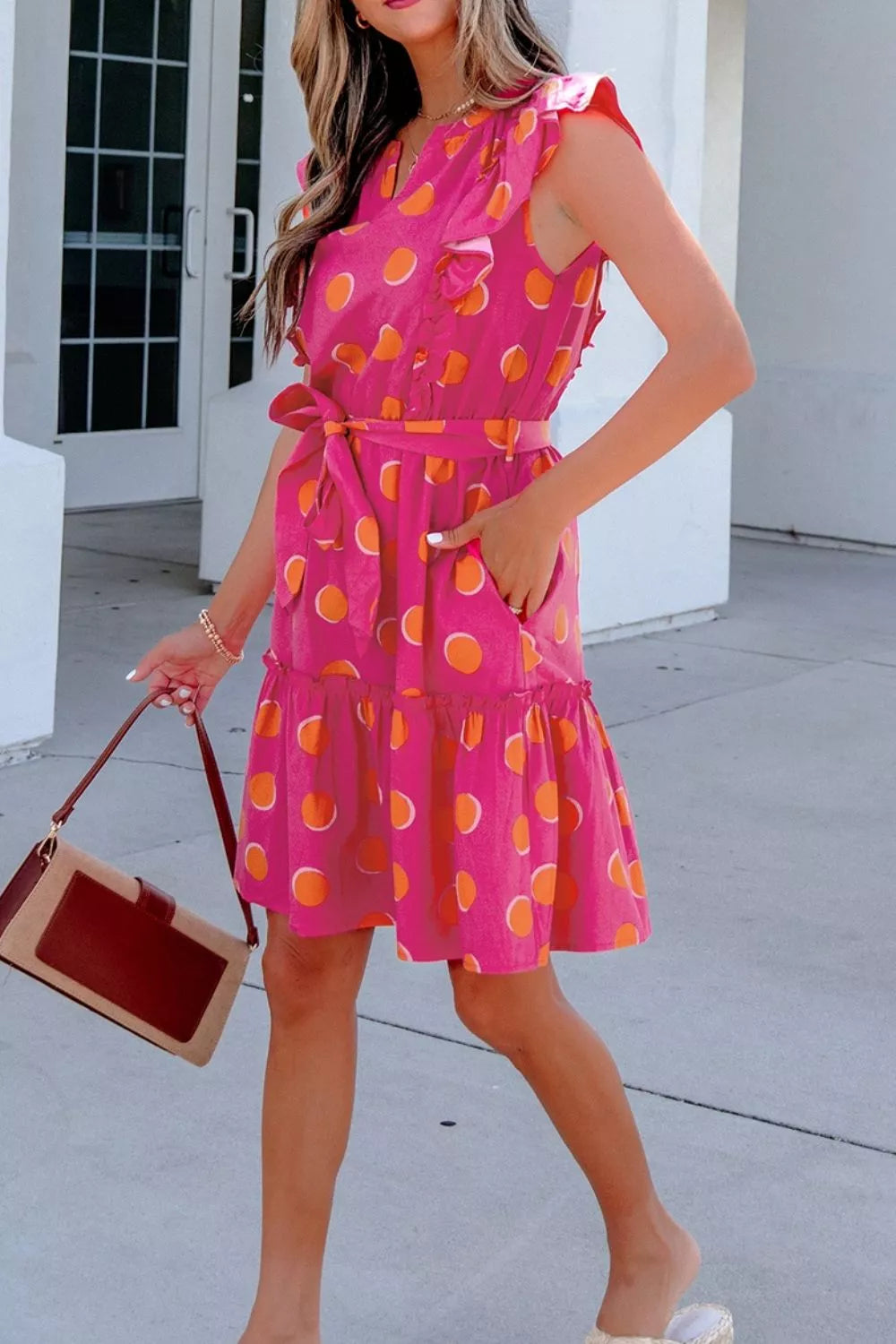 Womens mini dress angled three quarter view
