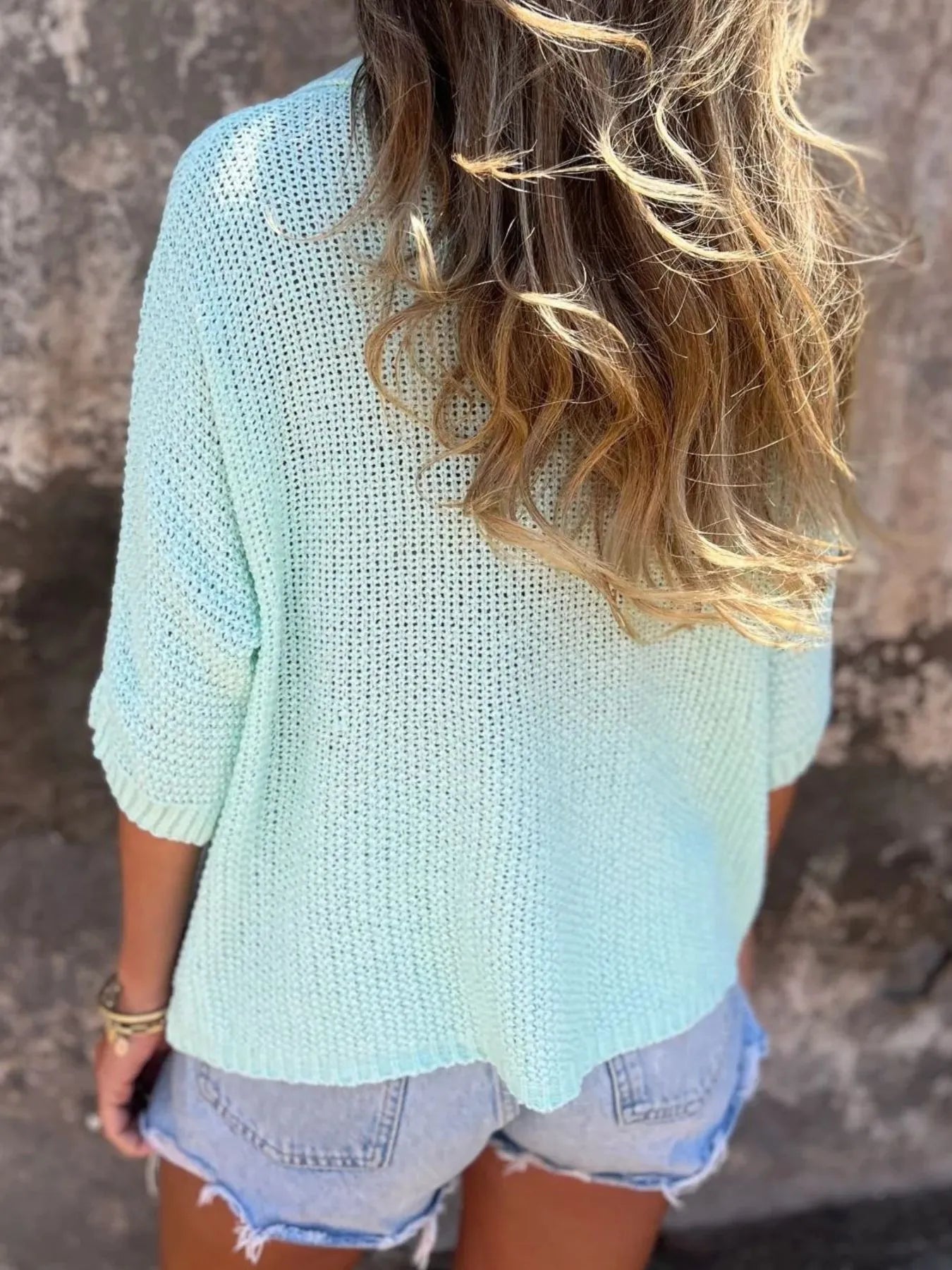 Full Size Johnny Collar Loose Knit Sweater Plus Size - Fashorio