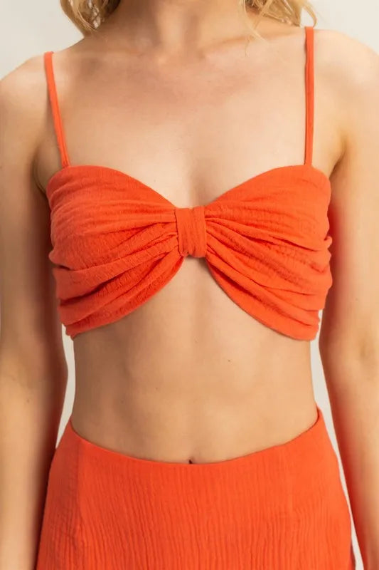 HYFVE Ruched Bra Top and Mini Skirt Set - Fashorio