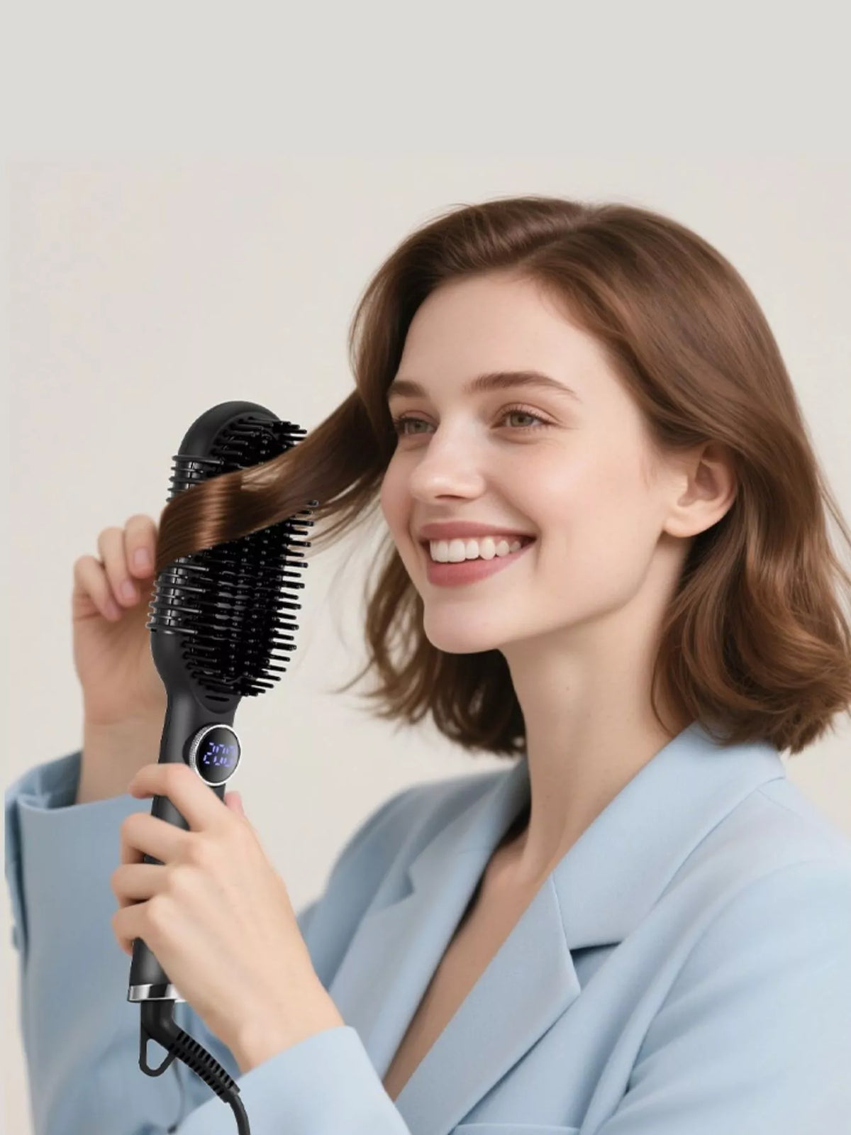 Hair straightener comb front view