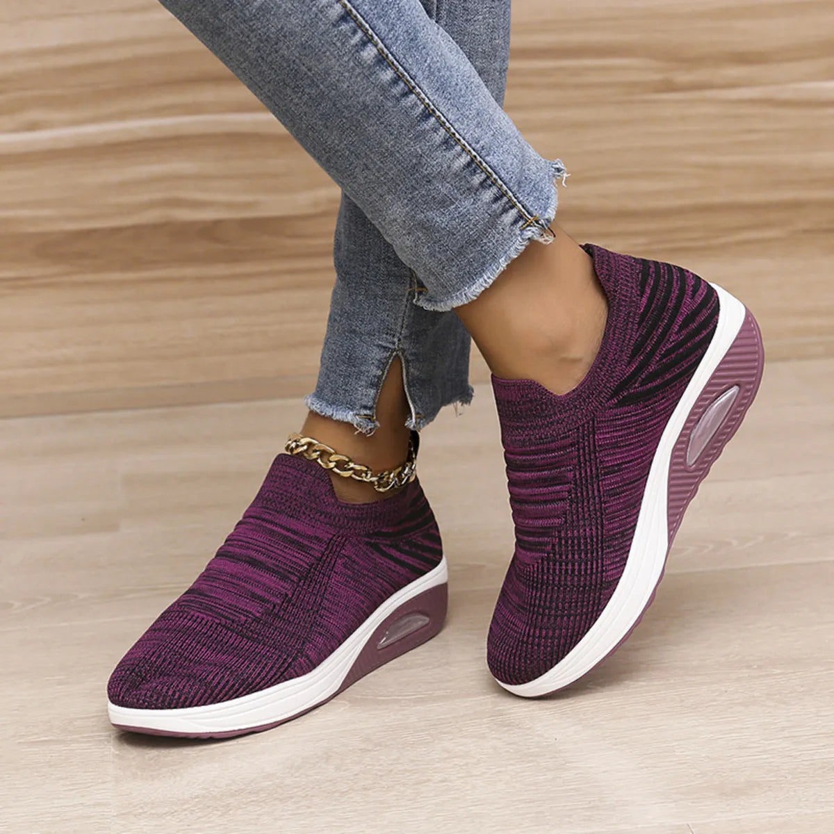 Breathable Mesh Wedge Sneakers - Fashorio