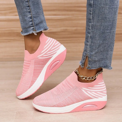 Breathable Mesh Wedge Sneakers - Fashorio