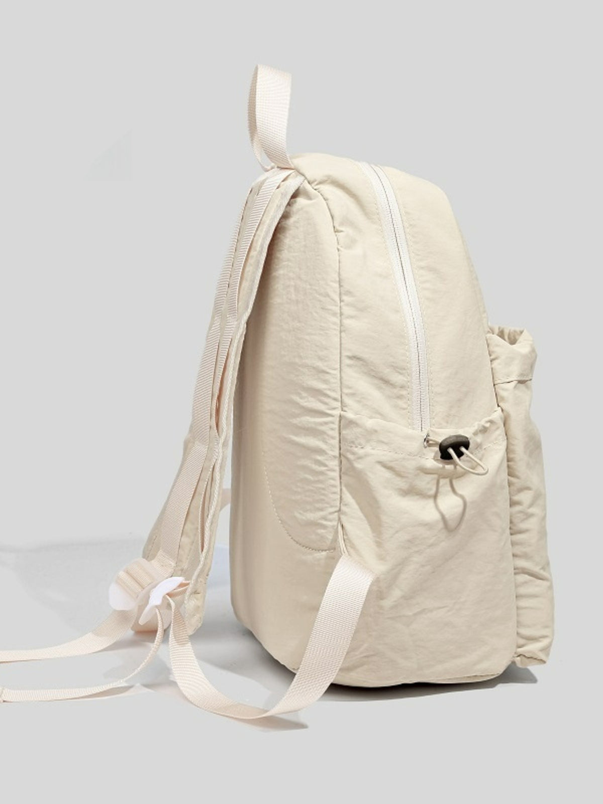 Nylon backpack straps close up