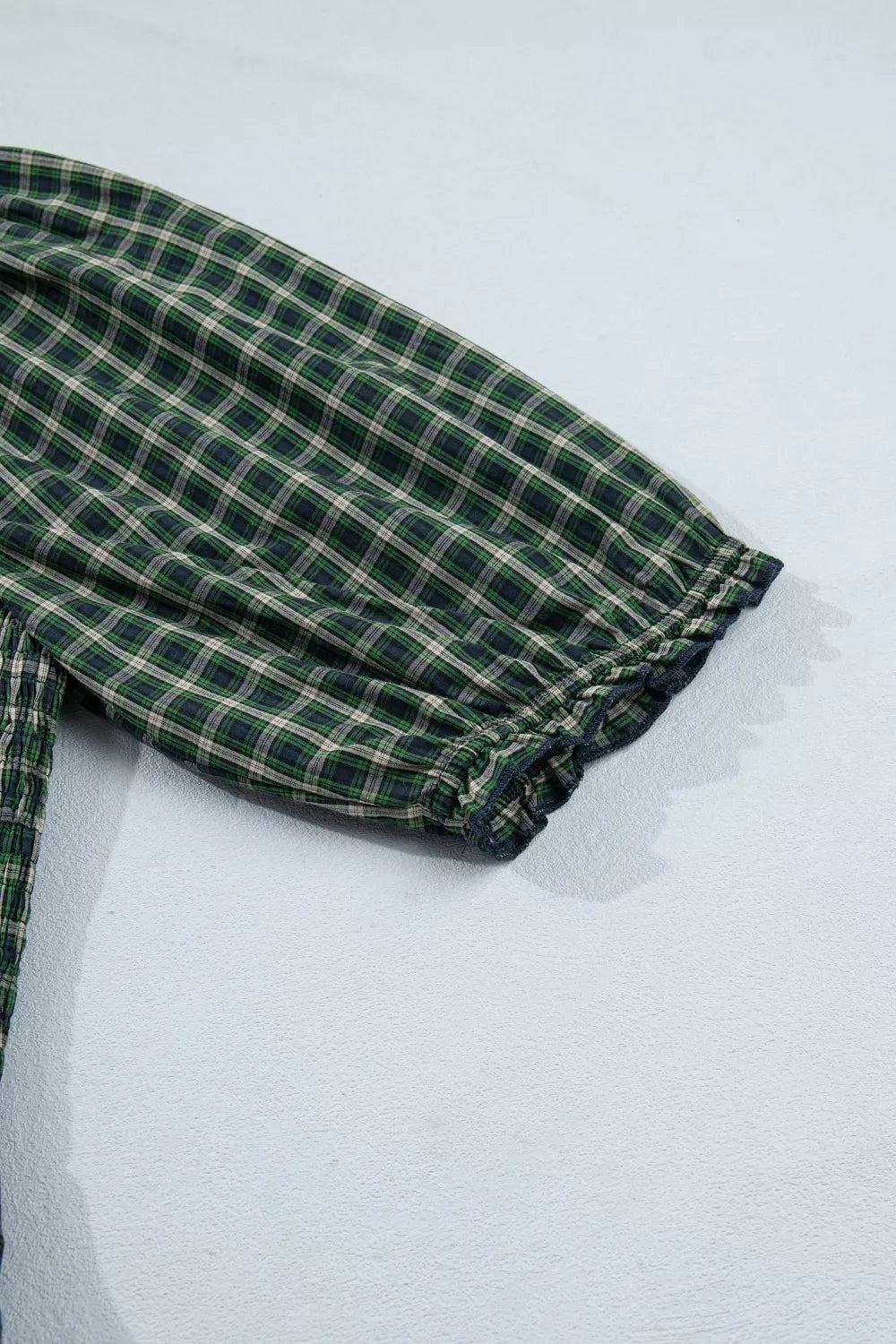 Waist and skirt drape on the black forest plaid dress