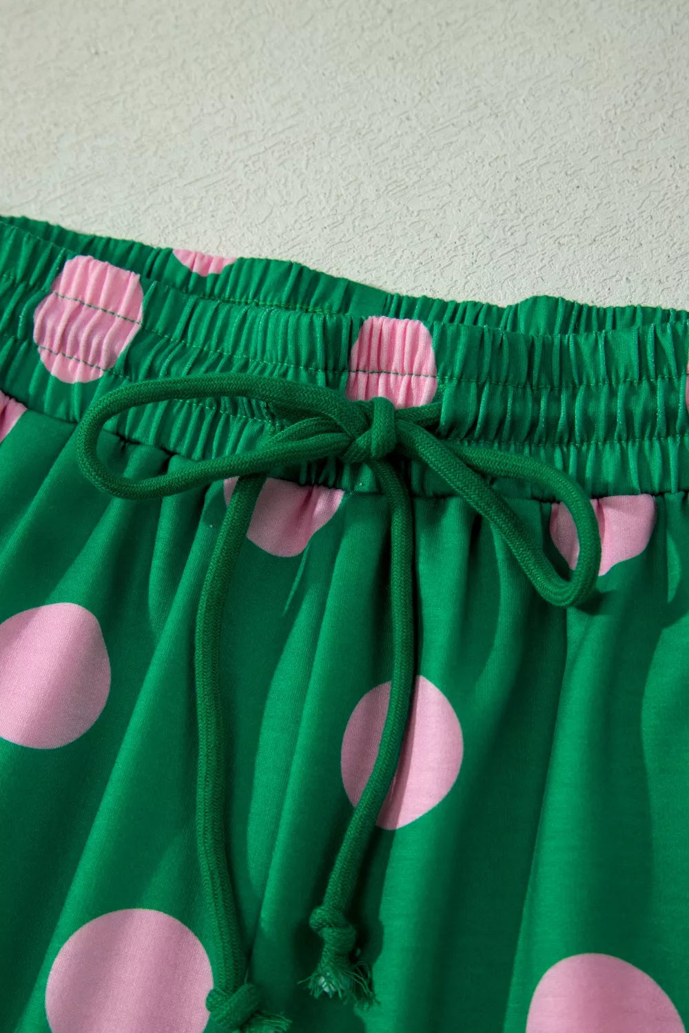 Polka Dot V Neck Tee and Shorts Set, view 8