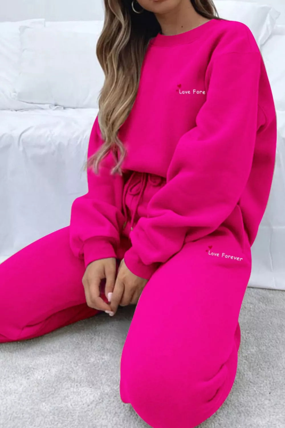 Round Neck Sweatshirt and Joggers Set, view 31