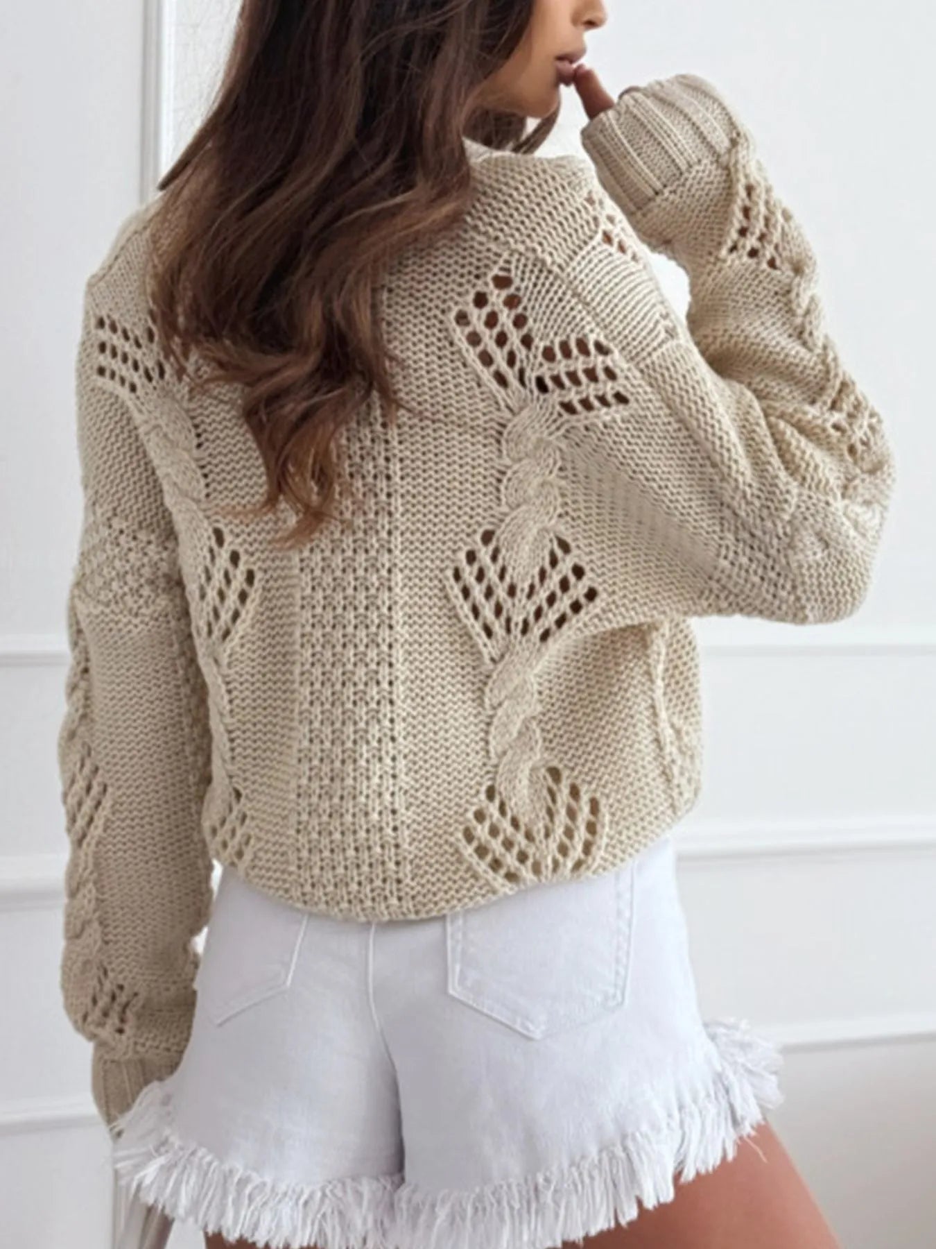 Chunky Cropped Button-Up Sweater Cardigan - Fashorio