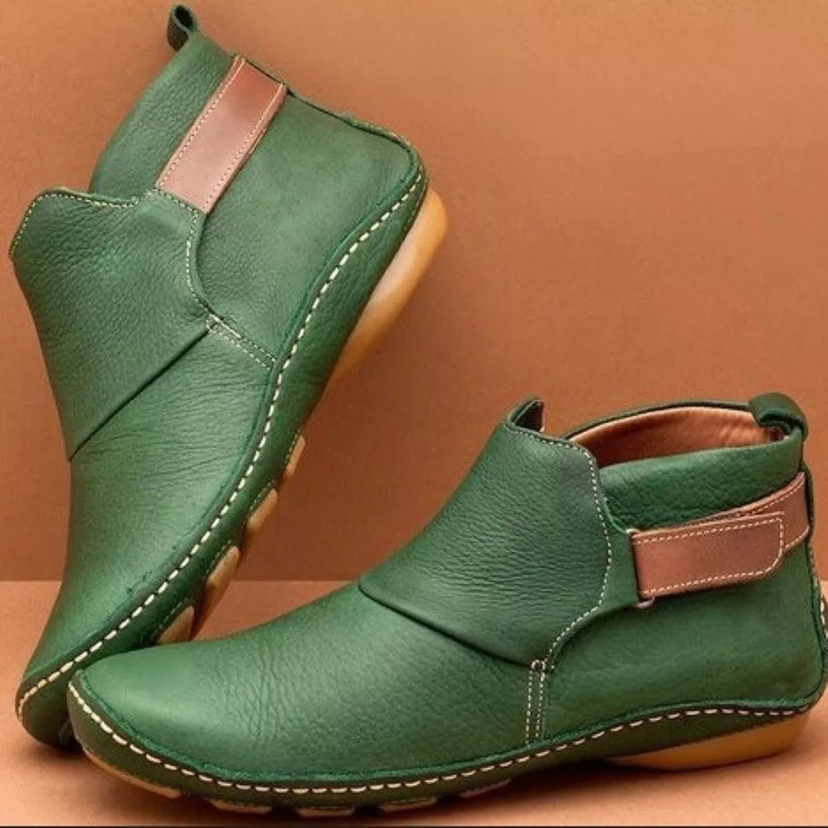 PU Leather Ankle Boots toe detail