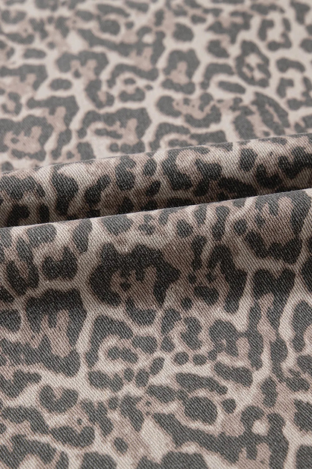 Leopard Frayed Edge Wide Leg Jeans, view 9