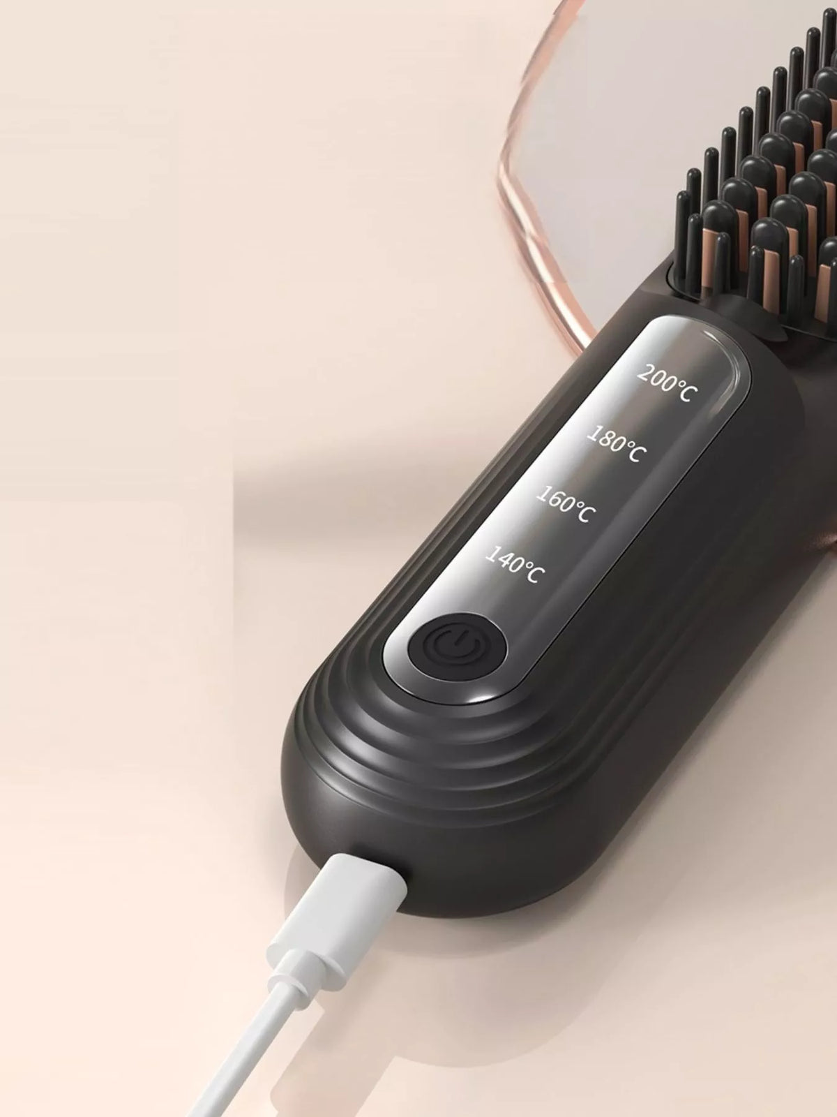 Straightening comb temperature display