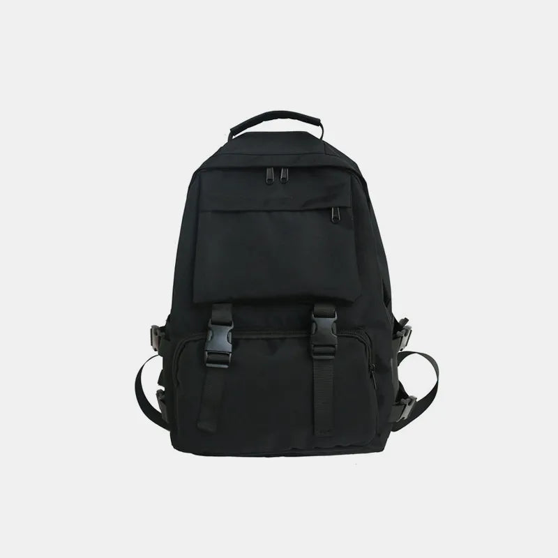 black oxford cloth backpack front view