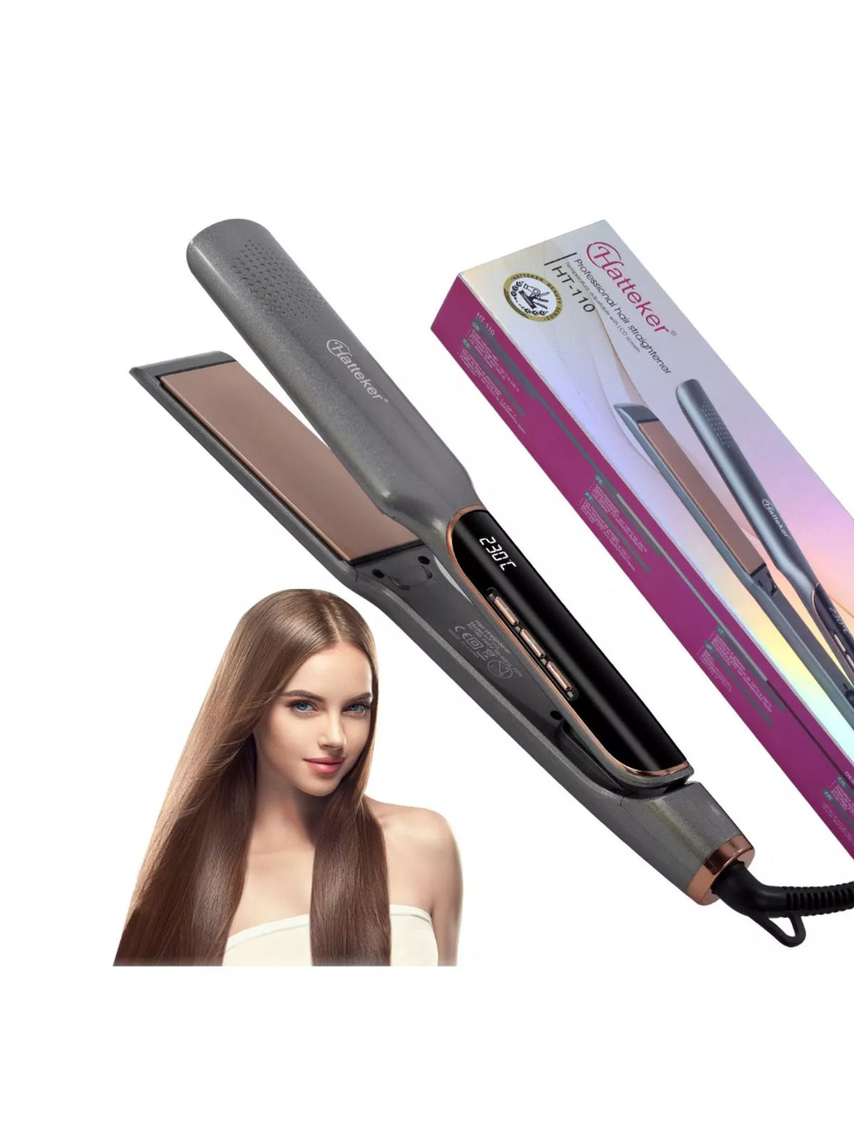 Hair iron gold color detail