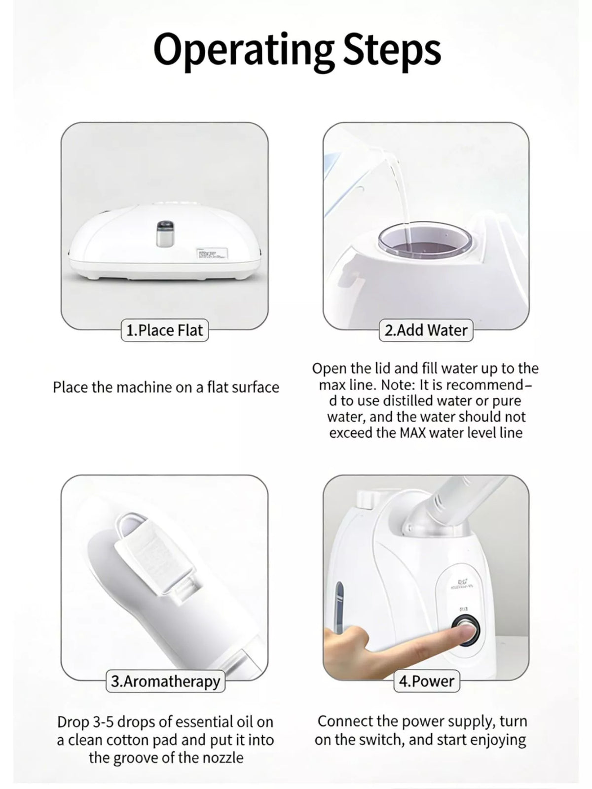 Deep cleansing steamer side profile